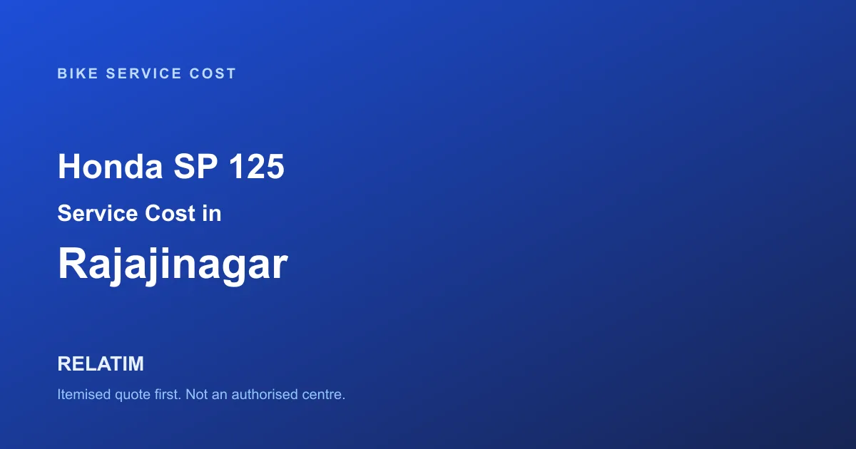 Honda SP 125 Service Cost in Rajajinagar, Bangalore